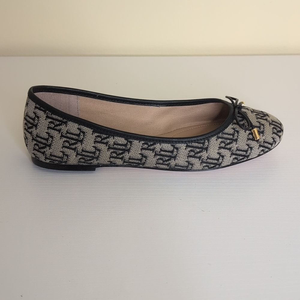Lauren Ralph Lauren Size 7 Jayna II Ballet Flat Monogram Jacquard, NEW - Picture 9 of 12